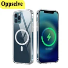 Ударопрочный защитный чехол для iPhone 13 12 Mini 11 Pro Max X XS Max XR, Магнитный чехол Для Magsafe, прозрачный чехол, чехлы