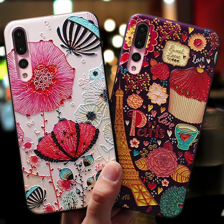 3D рельефный чехол для Huawei P40 P30 P20 Lite Pro Nova 5T 4 3e Honor коврики 30 20 20X 10 V20 V10 9 V9