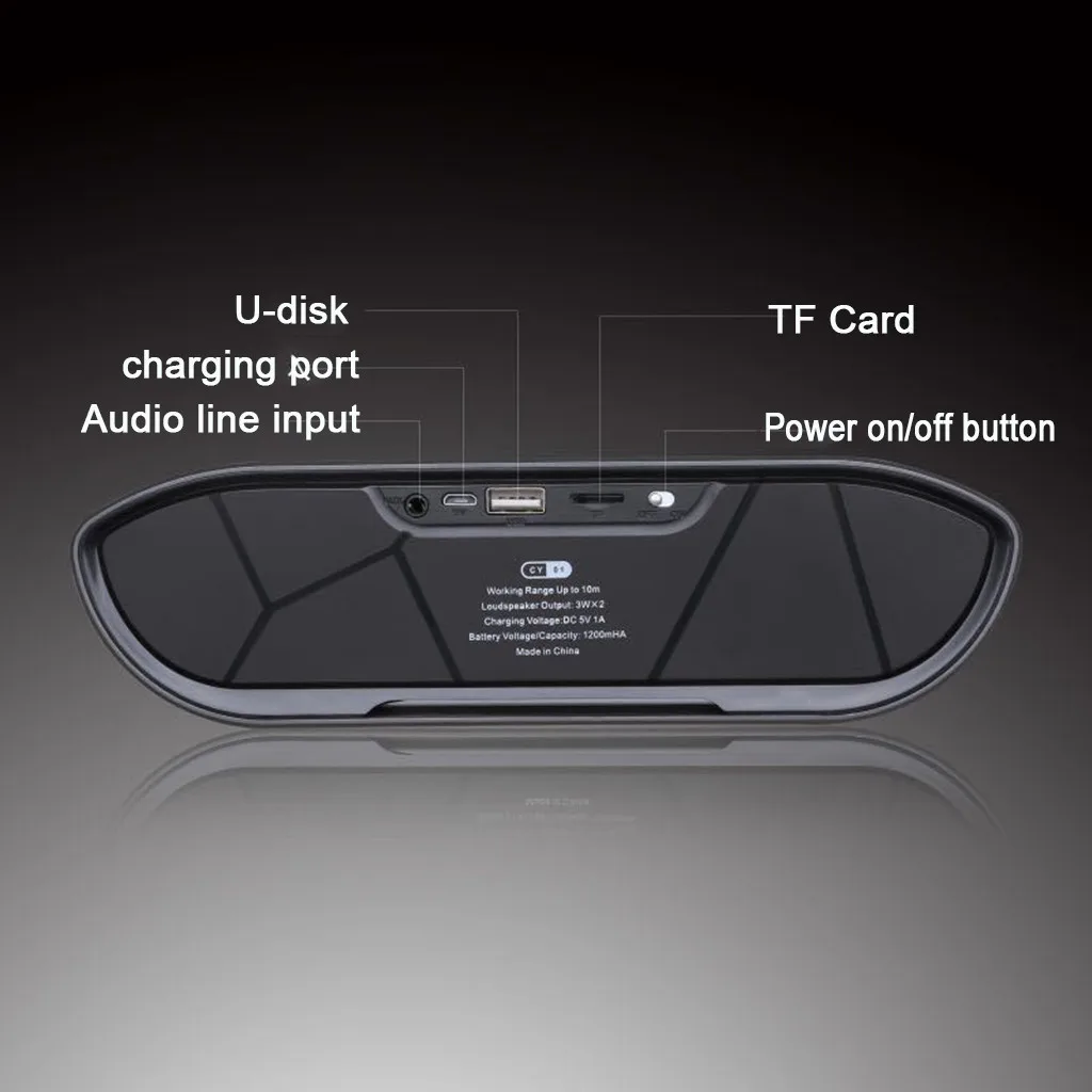 Фото HIPERDEAL HIFI Портативный беспроводной Bluetooth динамик стерео звуковая панель TF FM радио HIPERDEAL HIFI Портативный беспроводной Bluetooth динамик стерео звуковая панель TF FM радио