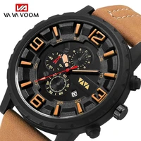 business sports casual watch for men luxury military mens watch quartz watch leather clock relogio masculino fashion wristwatch