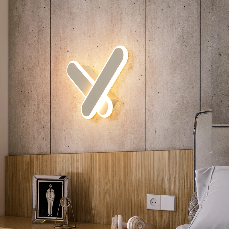 

Modern Nordic Metal Indoor Led Wall Lamp Rose Chrome Bedroom Bedside Stair Hotel Warm White Light Sconce Wall Mounted Wall Light
