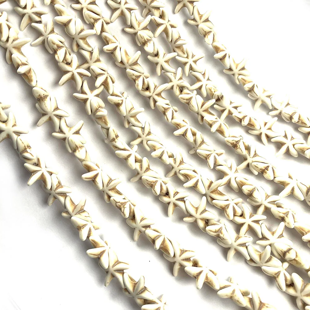 

2Strand Starfish-shaped White Loose Beads For DIY Necklace Bracelet Handiwork Sewing Craft Jewelry Accessory