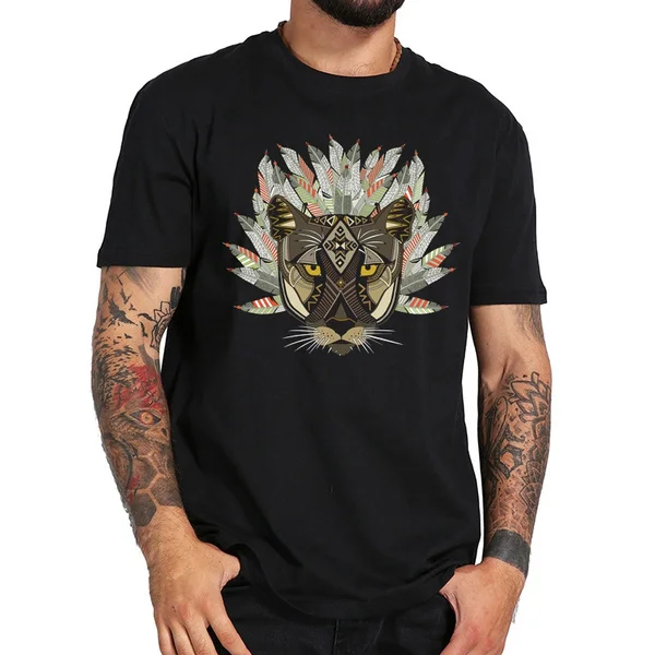

native mountain lion 2019 Summer New Male T Shirt Retro Cotton Hip-hop T-Shirt Mens Tee T-Shirts Printing Top Tee