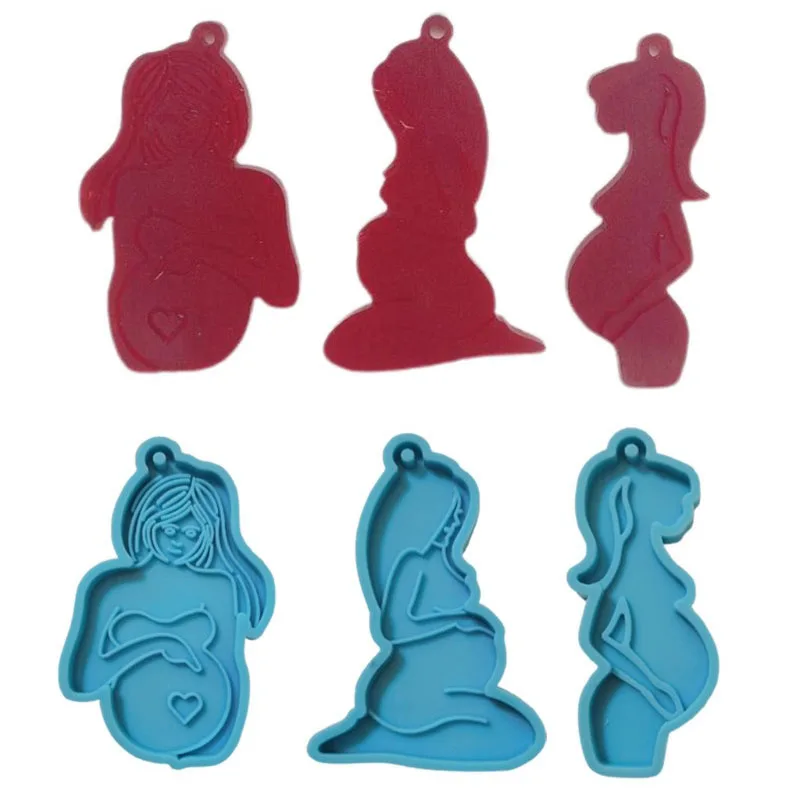 

Breastfeeding Mother Keychains Mould Shiny DIY Silicone Mold Baby Epoxy Resin