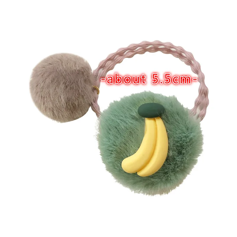 

Children Cute Fresh Fruit Banana Watermelon Pineapple Carrot Hair Bands Girls Colors Hairball Rubber Bands Kids Hair Accessories