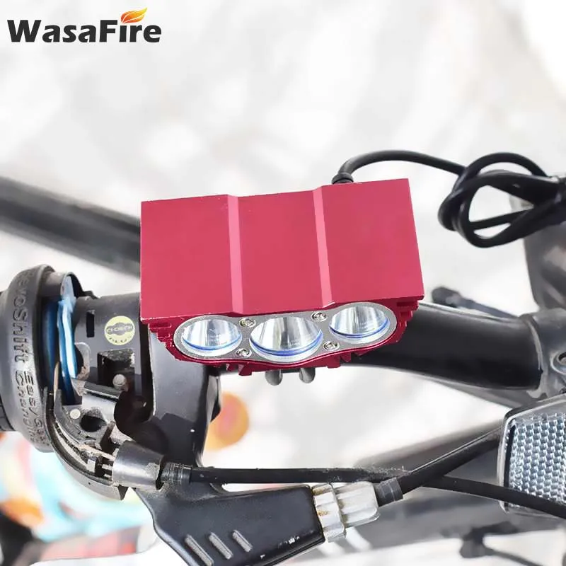 

WasaFire 3*T6 LED Bike Front Light Headlamp 6000LM 4 Modes Waterproof Bicycle Head Lights Night Safety Cycling Lamp Headlight