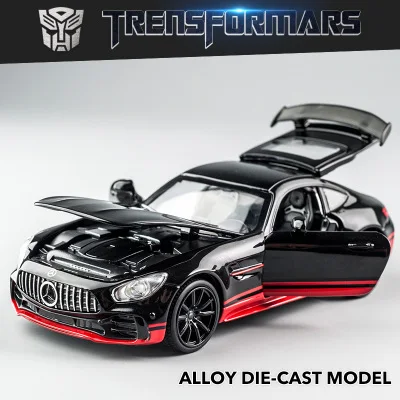 KIDAMI Camaro 1: 32 высокая имитация литья под давлением модель автомобиля Вытяните назад звуковой светильник коллекция для детских подарков машинки - Цвет: GT Blackred