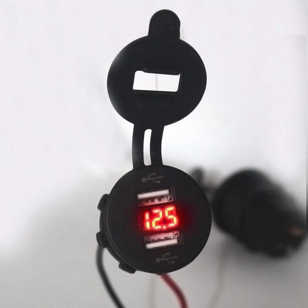 Зарядное устройство с 2 USB портами 1 А 12 24 В|usb charger 12v socket|12v socket12v car socket |