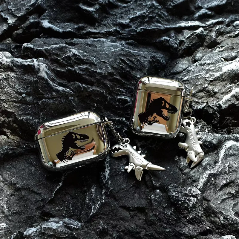 

Чехол для наушников Airpods 1 2 Pro, роскошный модный чехол из ТПУ с рисунком динозавра и беспроводной Bluetooth-гарнитурой, защитный чехол с зарядным ...