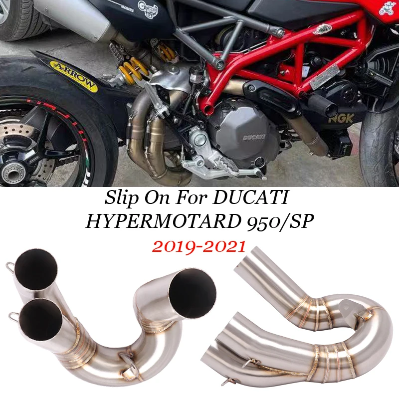 

Slip On For DUCATI Hypermotard 950 SP 2019 - 2021 Link Pipe Catalyst Delete Eliminator Enhanced Motorcycle Exhaust Escape Moto