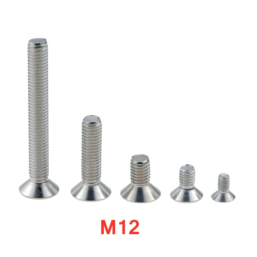 1 шт. M12x20-90mm 30 40 50 80 304 Нержавеющая сталь шестигранные винты с шестигранной