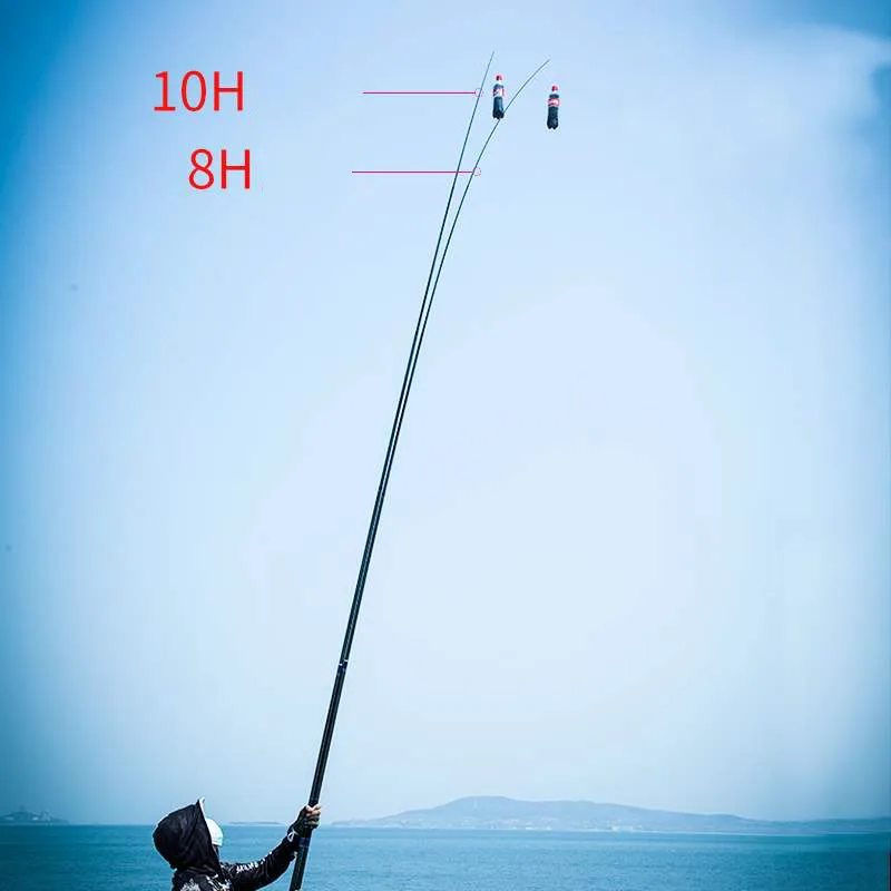 2.7M-5.4M Taiwan Fishing Rod 8H 10H Super Hard tilapia Wedkarstwo Olta Carbon Fiber Hand Pole Telescopic Fishing Rod Black Pit enlarge