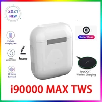 i90000 max tws ture wireless earphones bluetooth 5 0 earbuds with charging case 1536u chip pk i99999 tws