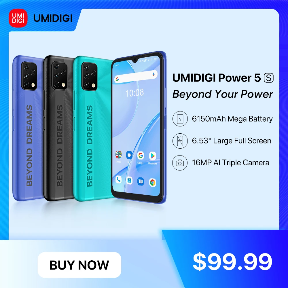 UMIDIGI-tel&eacute;fono inteligente Power 5S versi&oacute;n Global, 4GB, 32GB, pantalla HD de 6,53 pulgadas, Triple C&Aacute;MARA DE 16MP, 6150mAh-0