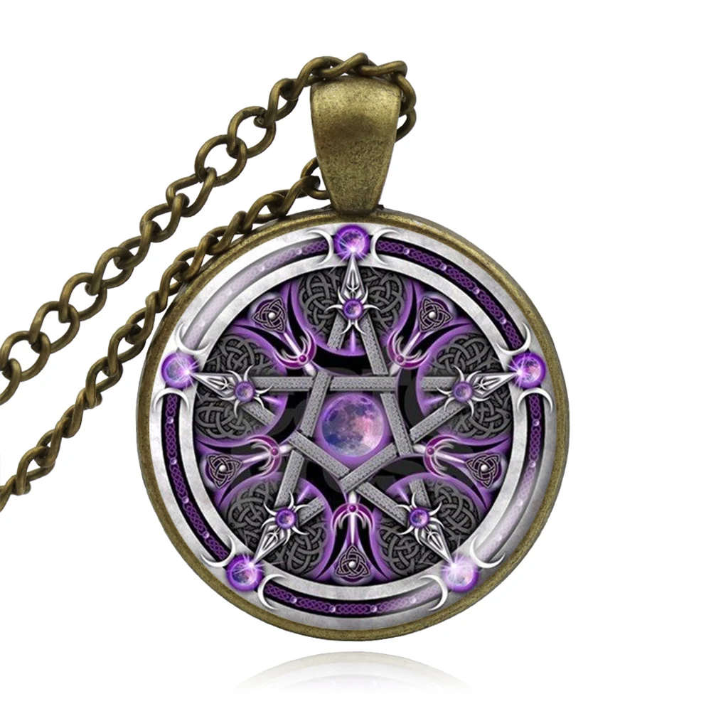 KARAIRIS Triple Moon Goddess Wicca Pentagram Necklace Magic Amulet Talisman Women Tibetan Jewelry Gift For Family | Украшения и