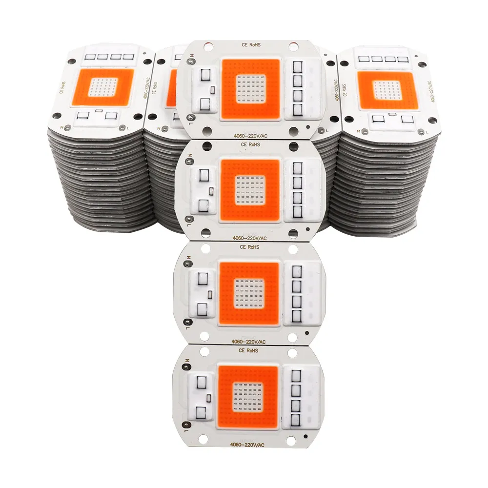 

Red Blue Full Spectrum COB LED Chip 220V 50W Plant Grow Light for Plants Blooming Flowering Dimmable Driverless LED Chip