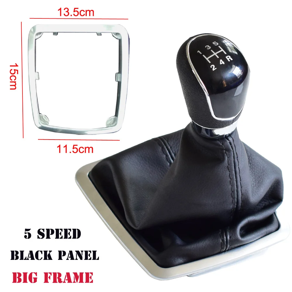 5 Speed-Black-Big Рукоятка рычага переключения передач, рукоятка рычага, хендбол с Gaitor Boot 5, 6 скоростей для Ford Focus 2, MK2, FL, C-MAX, 2006-2011, MK3, MK4, MK7, Galaxy - Название цвета: 5 Speed-Black-Big