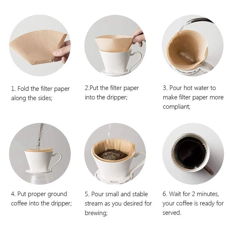 

Natural Paper Coffee Filters Cone Update Natural Brown Unbleached Paper Disposable Filter Personal Compostable Coffee Filter for