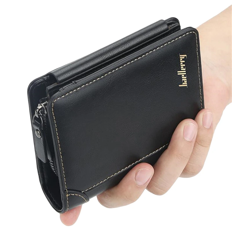 

Quality Guarantee Men's Short Wallet Bifold Card Holders For Men Casual Portable Coin Purse NewLeather Male Cash Clutch Bag