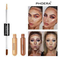 phoera 2 colour double head liquid concealer cream foundation moisturizing waterproof brighten face contour repair makeup tslm1