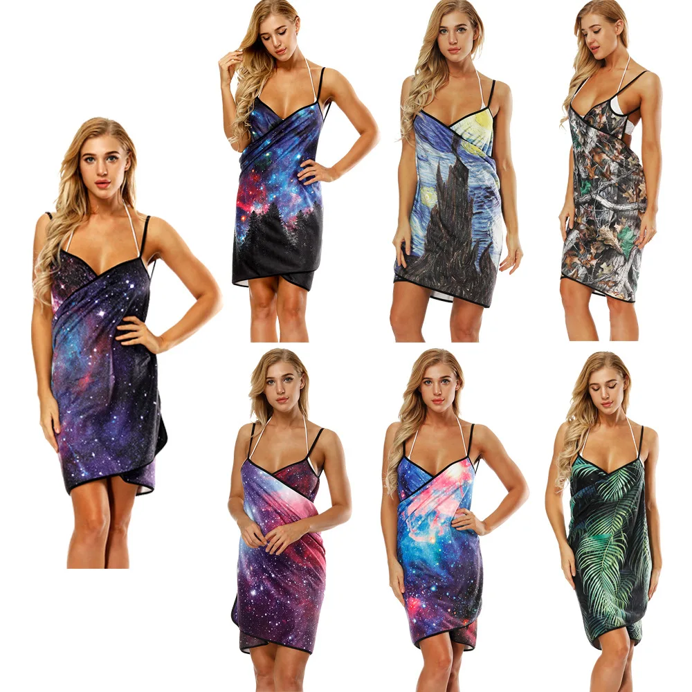 Модные женские банные пляжные полотенца купальные халаты креативное спа платье