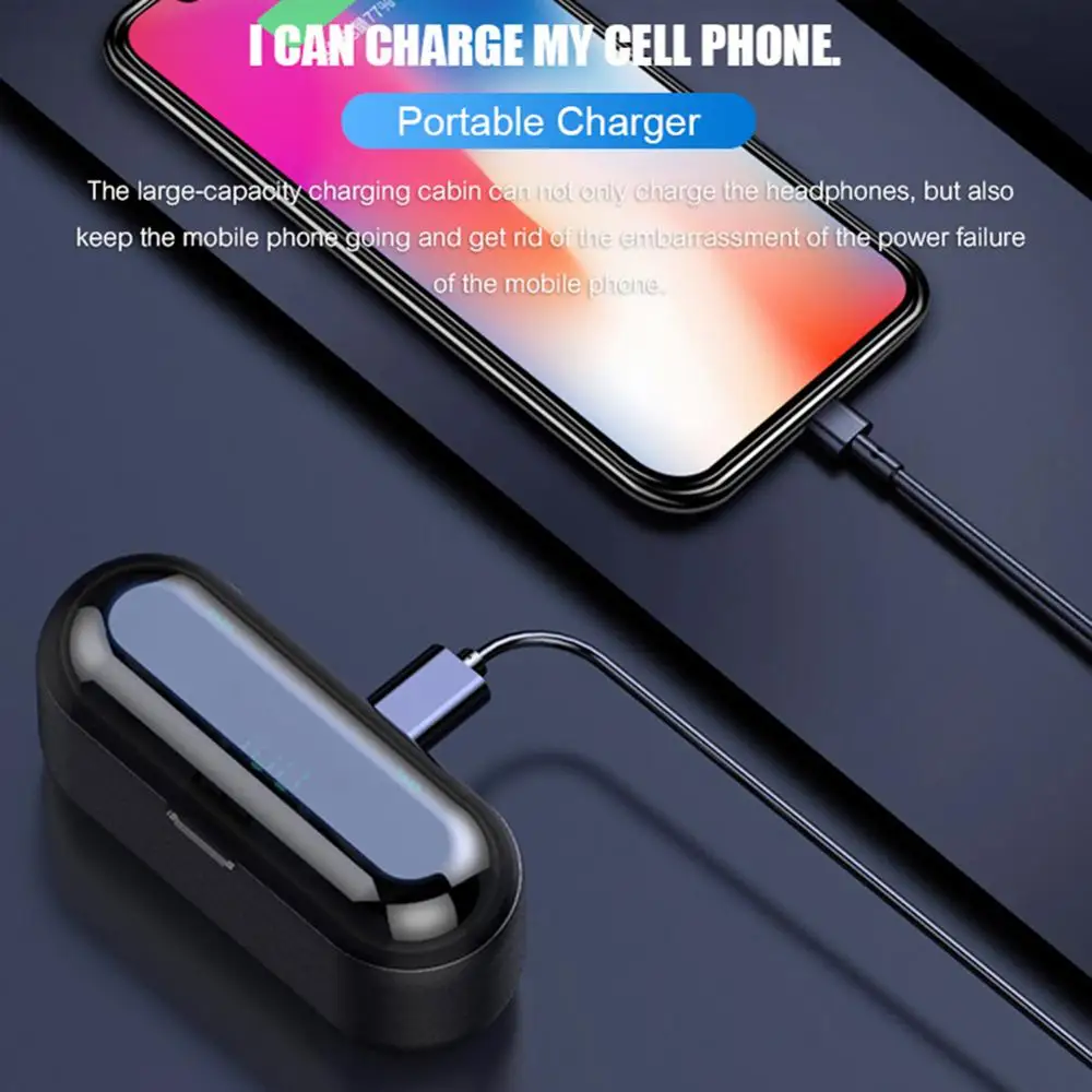 

F9 TWS Original Bluetooth 5.1 Headphones Wireless Earphones Touch Headset 9D HiFI Stereo In-ear Sports Earbuds With Microphone