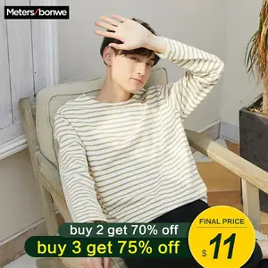 Metersbonwe осенне-зимние толстовки для мужчин Высокое качество Harajuku полосатая рубашка модные мужские толстовки скейтборд мужские толстовки