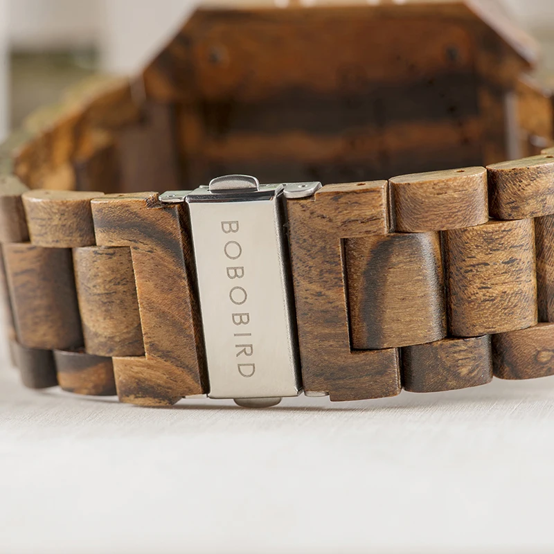 Мужские Цифровые часы BOBOBIRD деревянные многофункциональные с 4 изменяемыми