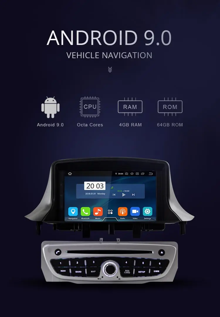 JDASTON Android 9,0 автомобильный dvd-плеер для RENAULT Megane Fluence 3 2009-2013 Восьмиядерный 4G+ 64G Мультимедиа gps стерео wifi радио RDS