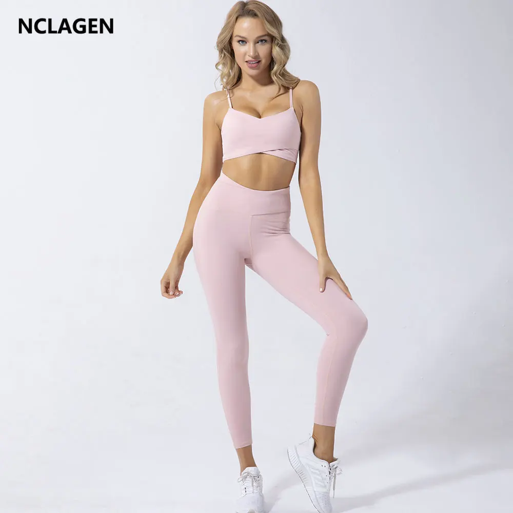 Комплект для йоги NCLAGEN женская спортивная одежда из 2 предметов спортивные