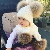 baby girls pompom hat accessories toddler kids girl boy baby infant winter warm crochet knit cotton hat fur balls beanie cap