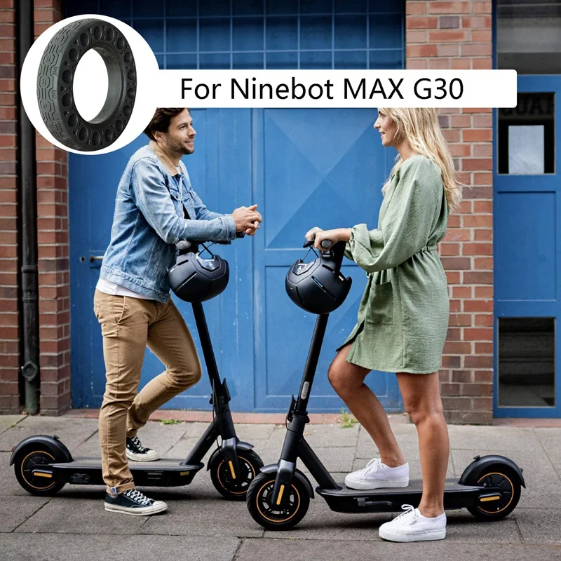 10-дюймовые резиновые однотонные шины для Ninebot Max G30 Электрический скутер сотовый