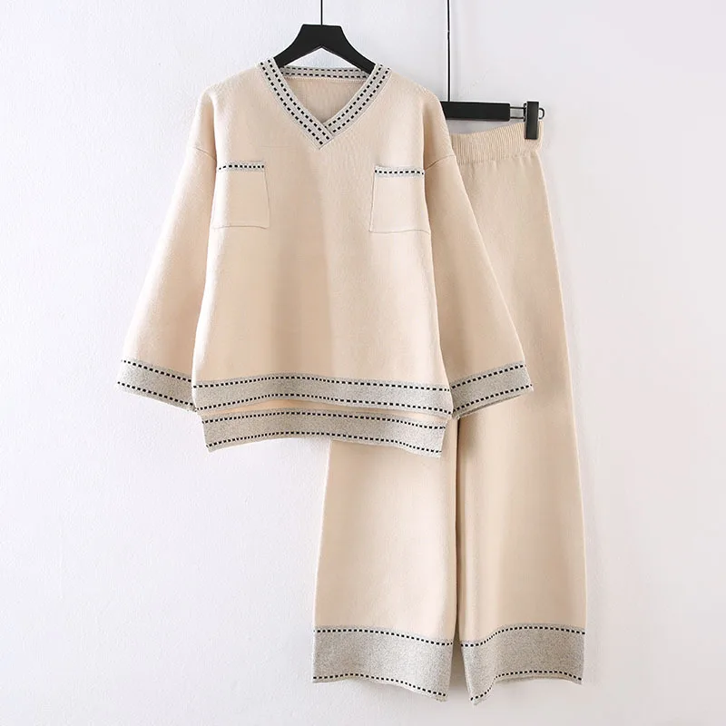 Женские костюмы повседневные брюки с широкими штанинами костюм из двух