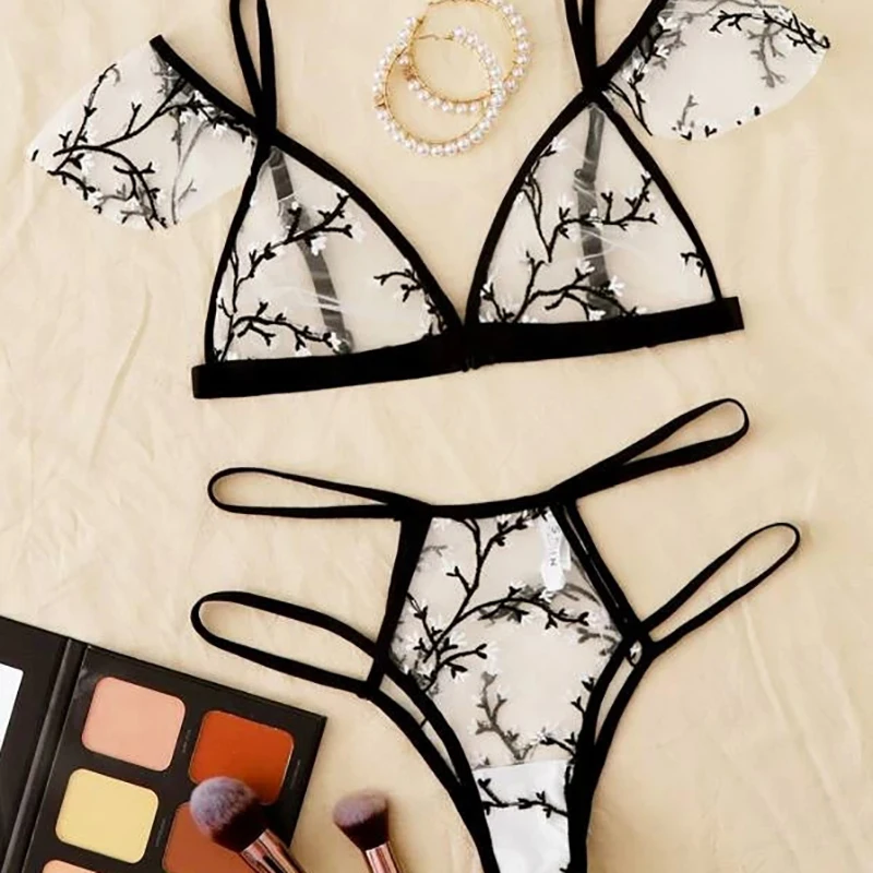 

Соблазнительное нижнее белье, Сетчатое прозрачное сексуальное нижнее белье, женское нижнее белье, дышащий Удобный комплект с бюстгальтеро...