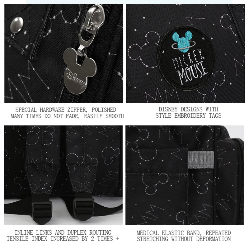 Disney mochila bebe maternidade рюкзак для детских подгузников с usb сумка-Органайзер для детских колясок водонепроницаемая сумка для детских колясок