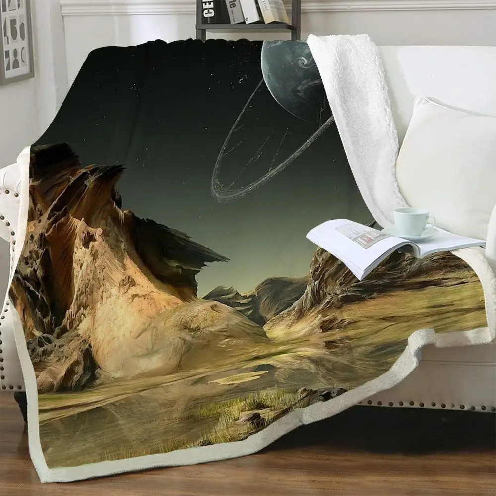 

NKNK Brank Pluto Blanket Moon Bedspread For Bed Galaxy Bedding Throw Landscape 3D Print Sherpa Blanket Animal Premium Pattern