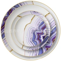 nordic style bone china western food plate tableware set hotel ceramic steak plate spaghetti plate salad plate
