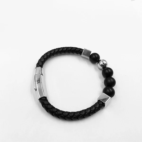 

New high quality stainless steel leather bracelet