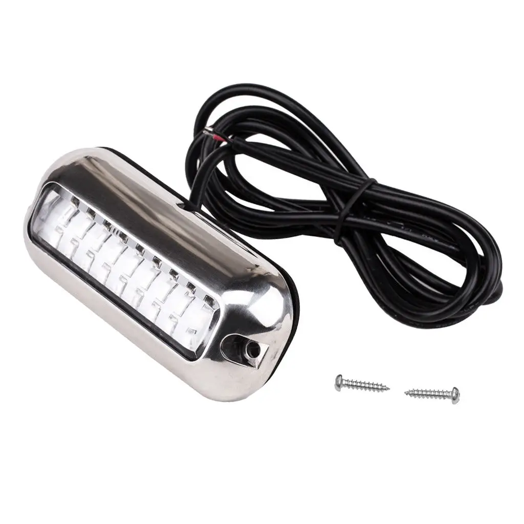 

Five Oceans 27 LED Blue Underwater Pontoon Marine Boat Transom Lights,Drain Plug Bulbs 50W 12V