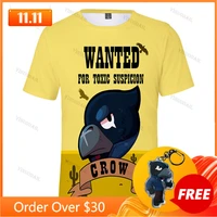 cute crow shoot browlers game 3d print t shirt men clothing harajuku t shirt women kids tops 2021 shirt boys girls