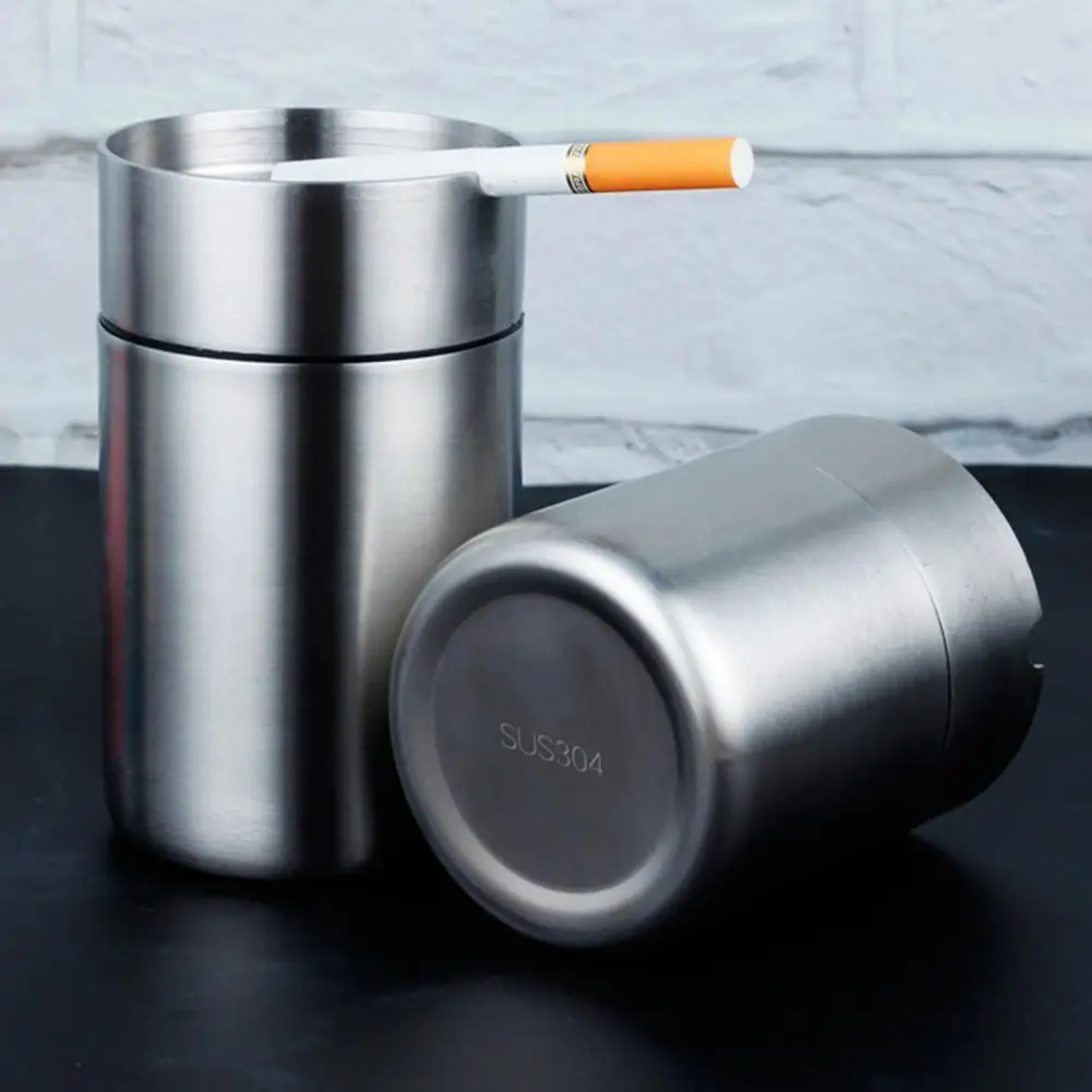 

Ashtray Windproof Detachable Stainless Steel Round Ashtray for Car