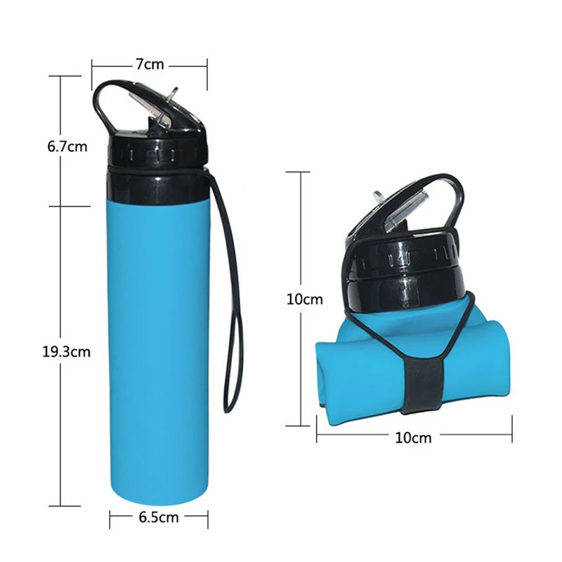 

Water Bottle Silicone Sports Water Bottle Outdoor Hiking Water Bottle Portable Insulated Bottles For Camping Kitchenware New