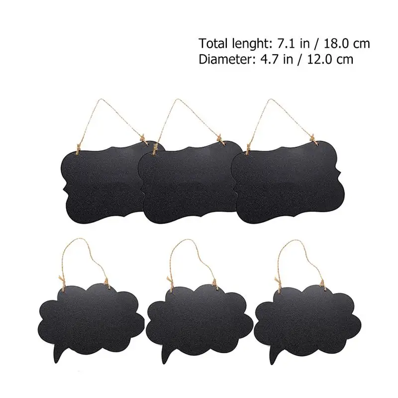 

6Pcs Wood Mini Chalkboard Sign Small Double Sides Blackboard Hanging Chalkboard