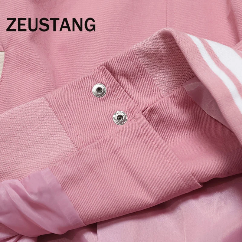 Бейсбольная модная куртка Zeusntang в стиле Харадзюку куртки-бомберы с вышивкой виде