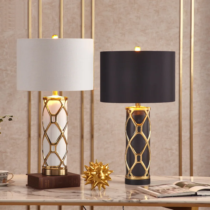 

Phnom Penh ceramic table lamp light luxury modern home living room desk bedroom bedside lamp hotel simple decorations