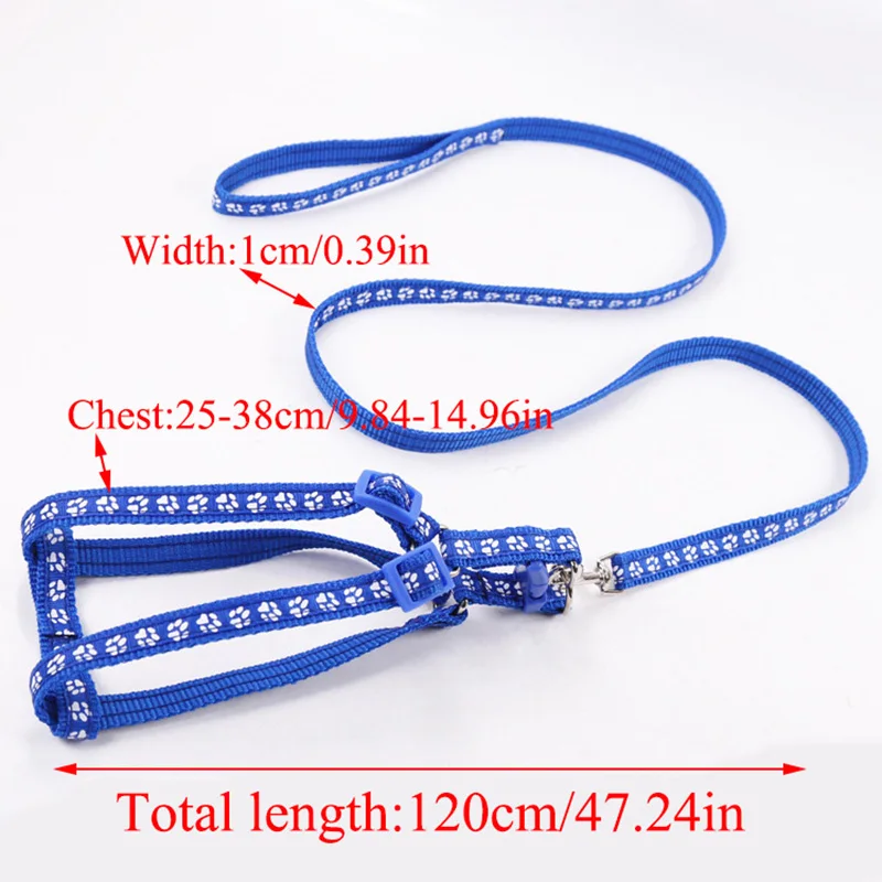 

Durable Adjustable Nylon Pet Dog Collar Harness Leash Set Pet Dog Safety Traction Rope Cat Lead Leash Training Walking Vest
