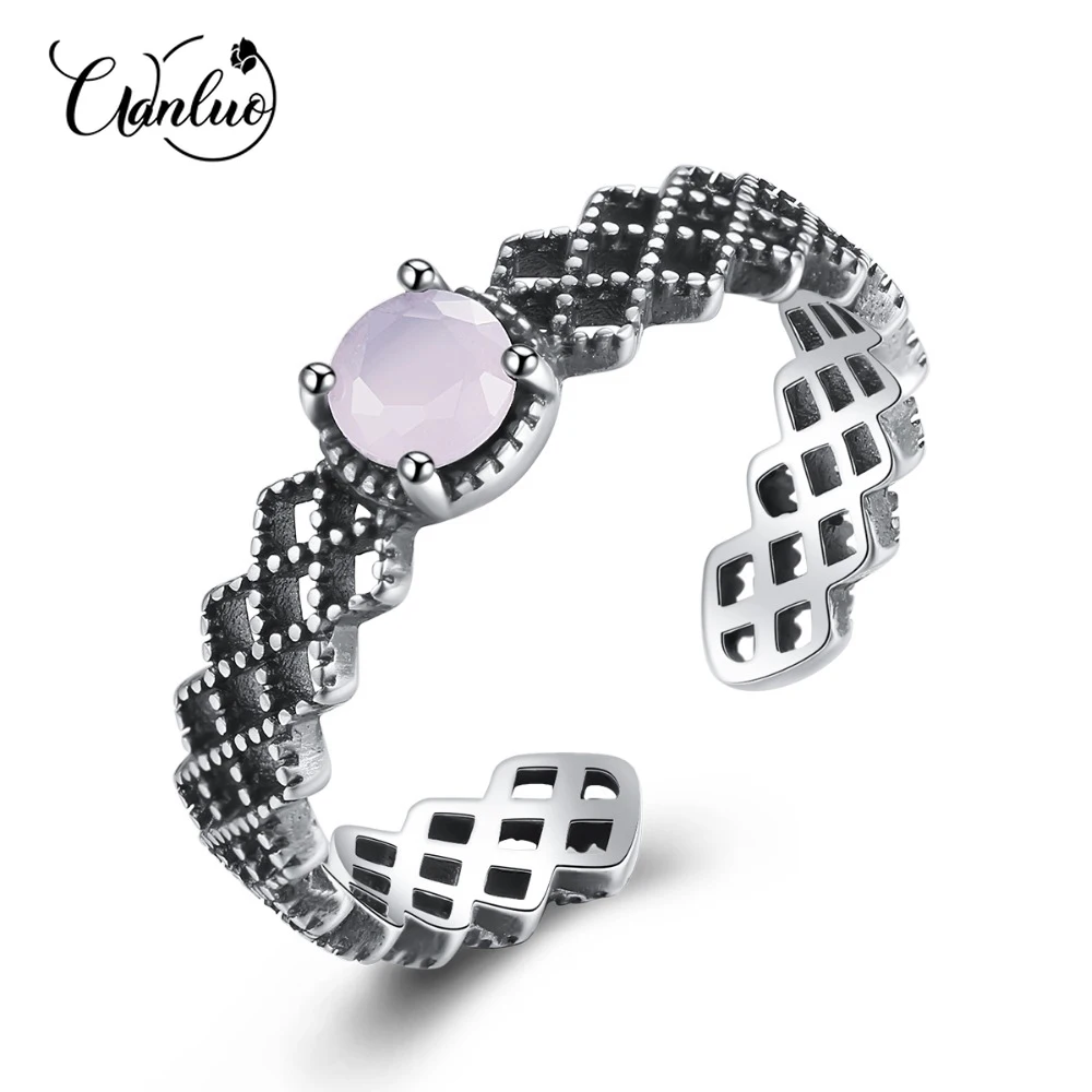 Женское Открытое кольцо WANLUO крученое регулируемое из стерлингового серебра 100%