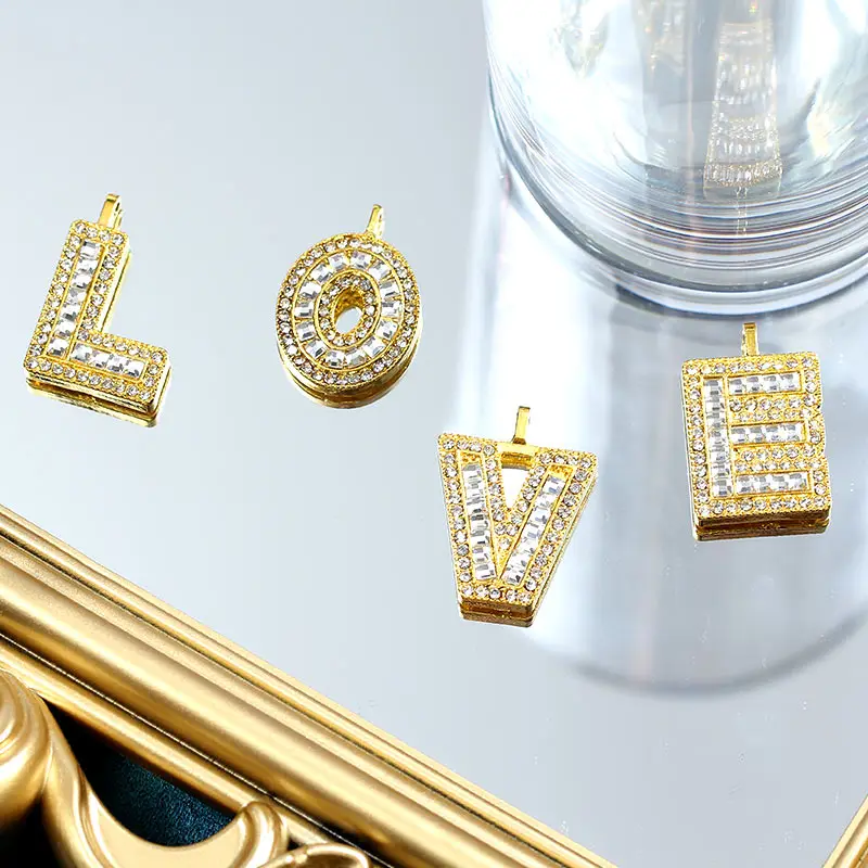 Подвеска в виде английской буквы Стразы 29*17 мм металлическая подвеска 26 букв