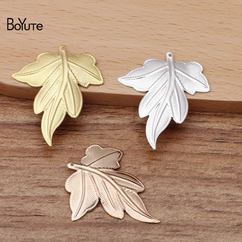 BoYuTe (50 Pieces/Lot) 35*30MM Metal Brass Maple Leaf Pendant Materials Diy Hand Made Jewelry Accessories Wholesale | Украшения и
