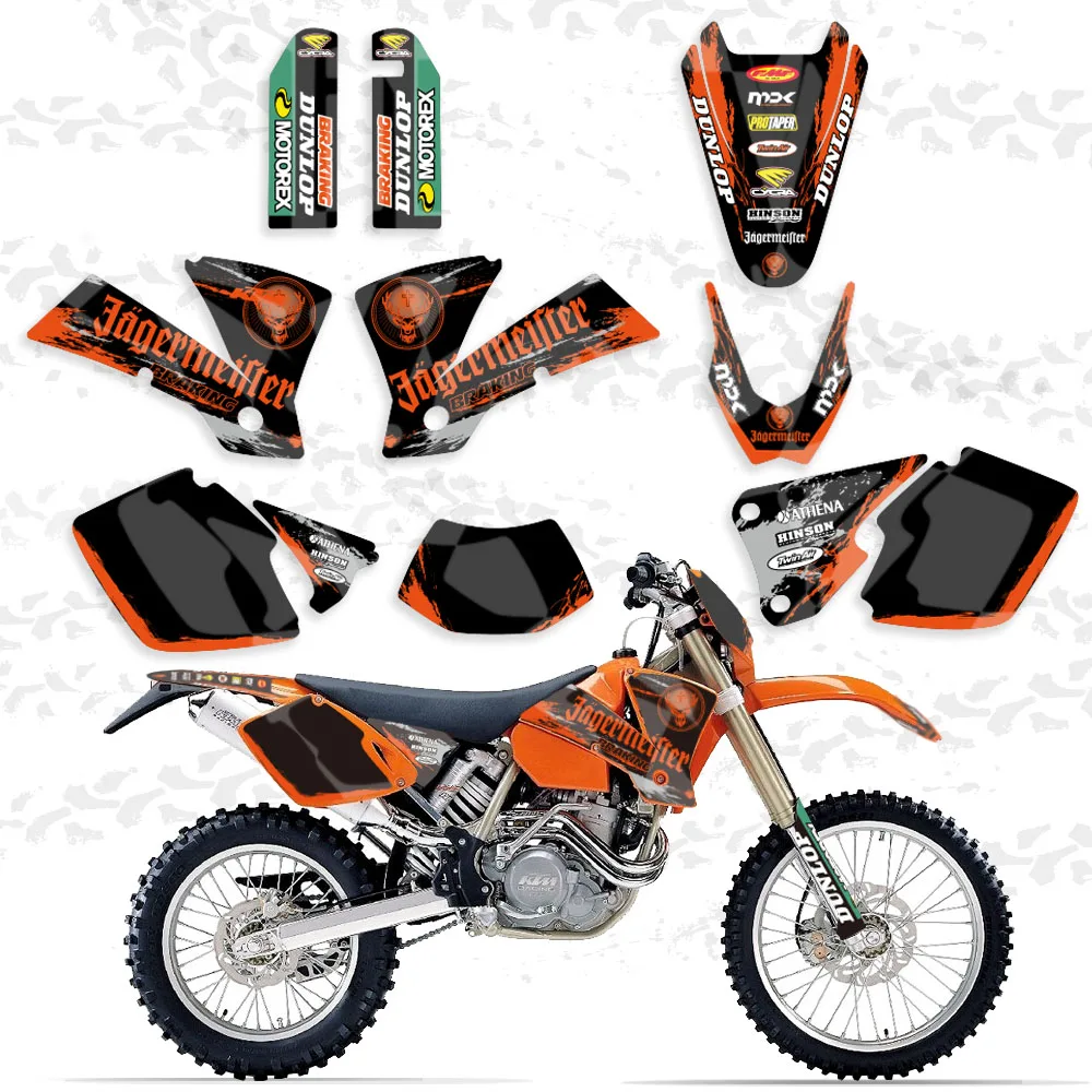 MOTORCYCLE TEAM GRAPHICS & BACKGROUNDS DECALS STICKERS FOR KTM EXC 125 200 250 300 400 450 525 2003
